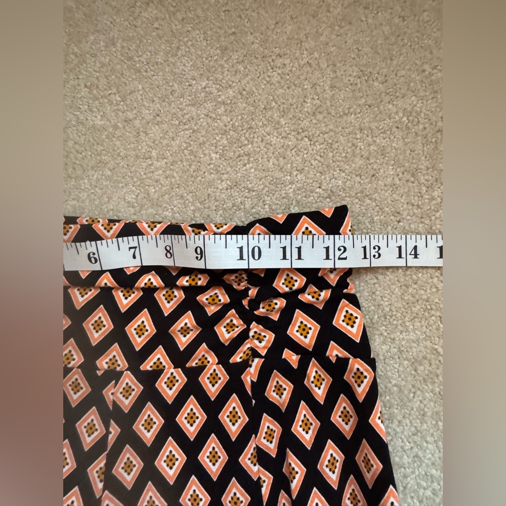 Anthropologie Maxi Skirt Black Motif (Orange/White) Long Flowy Skirt Size XS - Picture 13 of 16